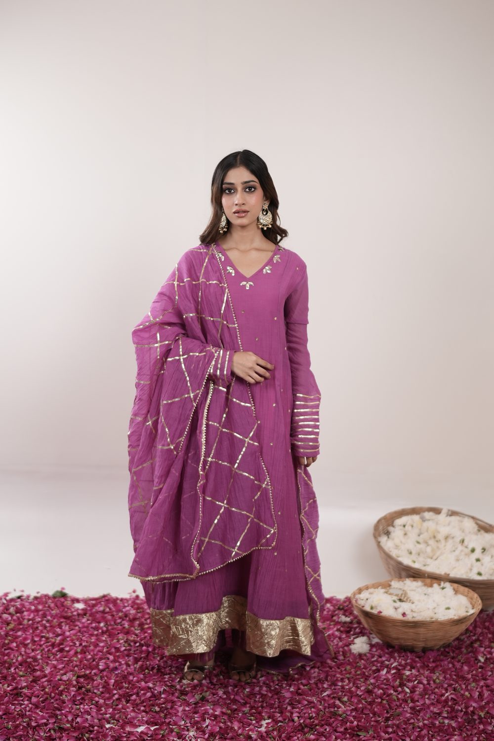 Kinari Kraft Anarkali Suit Set — Pink