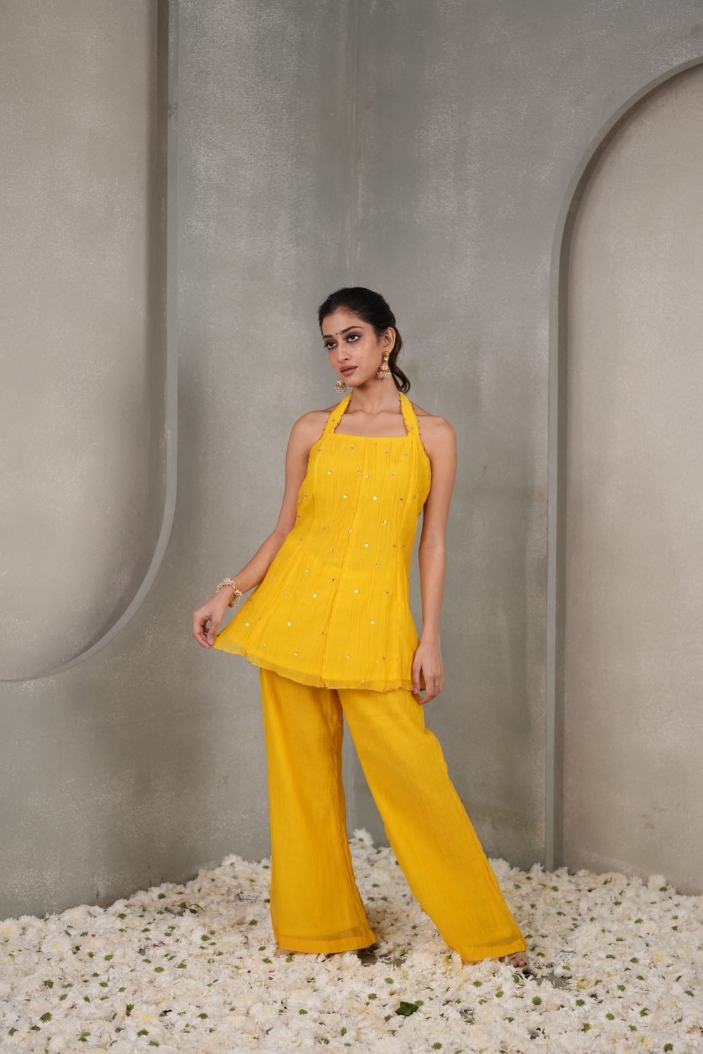 Sunehri Slouch Co-Ord Set — Yellow